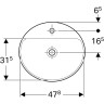 Раковина встраиваемая GEBERIT VARIFORM 45x50 см 500.715.01.2 без отверстия перелива